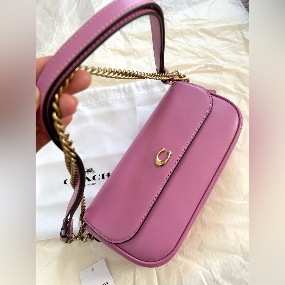 Coach Brook Flap Small Leather Chain Bag